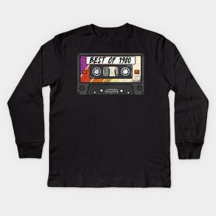Happy 40th Birthday Party - Retro Cassette 1980 Gift Kids Long Sleeve T-Shirt